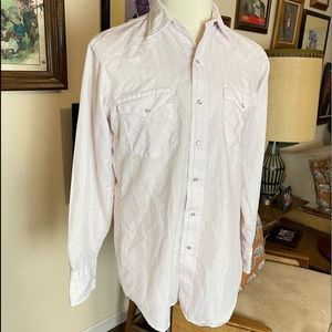 Vintage Rose Colored Western Shirt With Pearlized Button Snaps